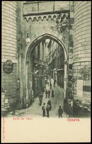 Cartoline Genua Genova (Zena) Porta dei Vacca (Straßen-Ansicht) 1900