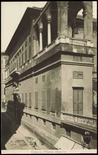 Cartoline Genua Genova (Zena) Straßen Partie am Palazzo Durazzo 1930