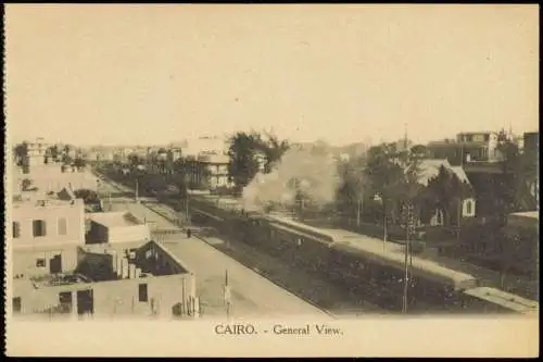 Kairo القاهرة General View Panorama-Ansicht mit Zug Bahnhof Railway Station 1920