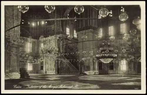 Kairo القاهرة Moschee Mosquee Interior of the Mosque Mohamed Ali 1920