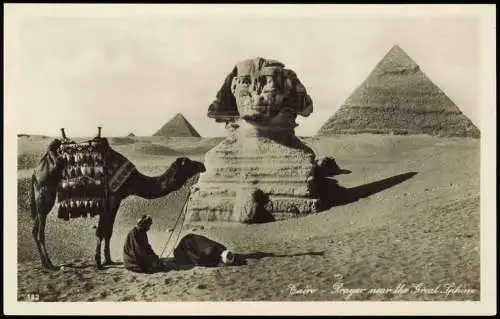 Kairo القاهرة Prayer near the Great Sphinx, Prediger, Pyramide 1920