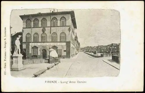 Cartoline Florenz Firenze GRAND HOTEL DE NEW YORK Lung' Arno Corsini 1900