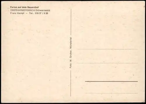 Oberharmersbach Ferien auf dem Bauernhof (F. Kempf) Schwarzwald 1975