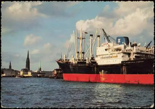 Ansichtskarte Hamburg Hafen Frachtschiff 1961