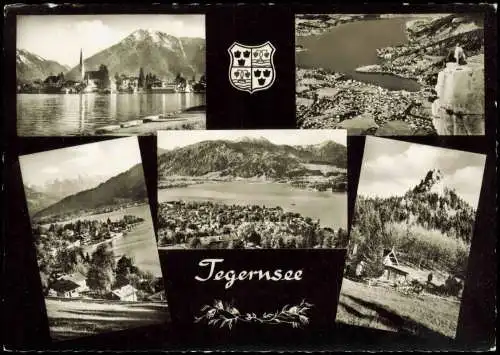 Ansichtskarte Tegernsee (Stadt) Mehrbildkarte mit s/w Ortsansichten 1960