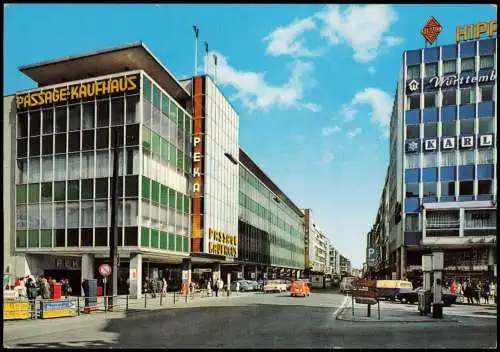 Saarbrücken Bahnhofstraße, Auto-Verkehr, Passage-Kaufhaus 1970