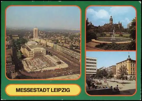 Leipzig Übersicht, Blick zum Neuen Rathaus, Grimmaische Straße 1987