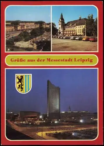 Leipzig Blick zum Hauptbahnhof, Kongreßhalle Zoo, Gewandhaus 1987