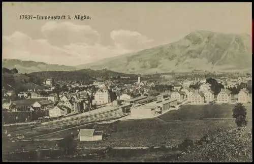 Ansichtskarte Immenstadt (Allgäu) Stadtpartie - Bahnhof 1911