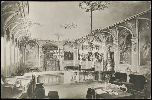 Ansichtskarte Lübeck Rathaus, Inneres des Audienzsaales. 1912