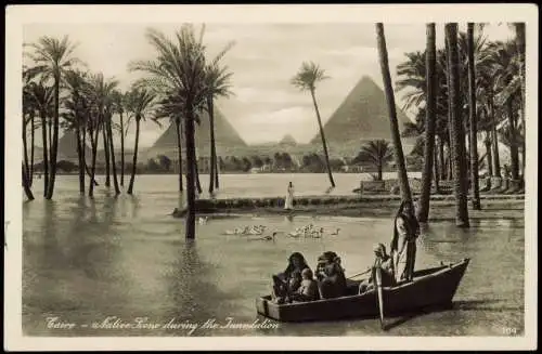 Postcard Kairo القاهرة Cairo-Native Seene Pyramide 1934  Egypt Ägypten