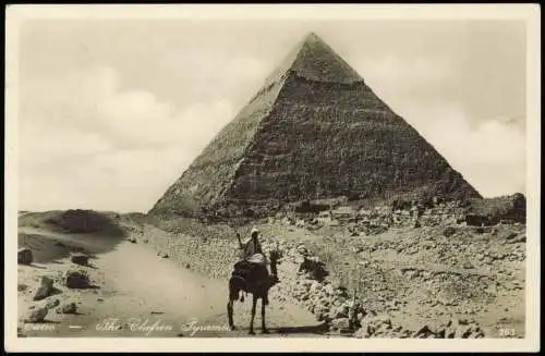 Postcard Kairo القاهرة Beduine vor Pyramide - Fotokarte 1934 Egypt Ägypten