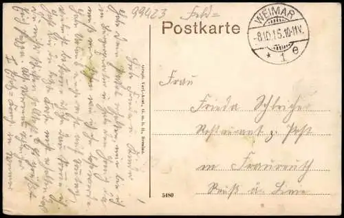 Ansichtskarte Weimar Schloßturm u. Wache 1915   gel. Feldpost