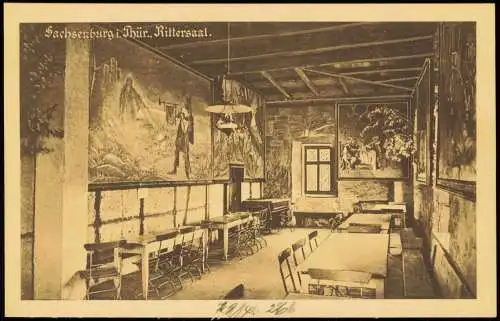 Ansichtskarte Frankenberg (Sachsen) Schloß Sachsenburg - Rittersaal 1926