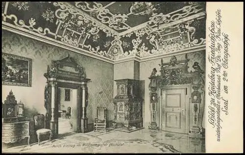 Ansichtskarte Heidelberg Schloß Saal im 2. OG 1908