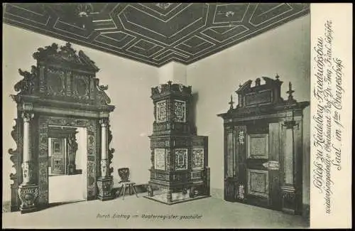 Ansichtskarte Heidelberg Schloß Friedrichsbau Saal im 1. OG 1908