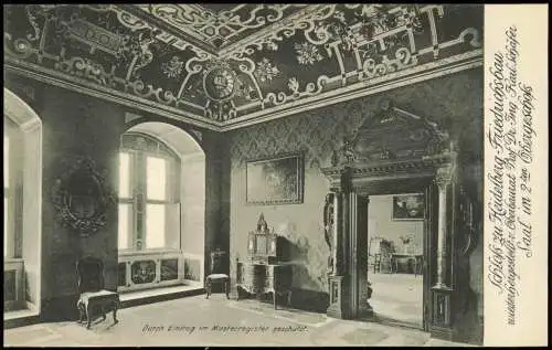 Ansichtskarte Heidelberg Schloß Friedrichsbau Saal 2. Obergeschoss 1908