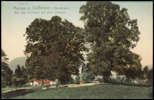 Ansichtskarte Uffing am Staffelsee Bei den 4 Linden auf dem Eichholz. 1912