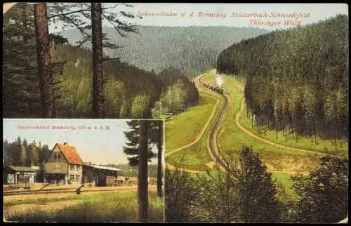 Schmiedefeld (Rennsteig) 2 Bild Staatsbahnhof u. Zahnradbahn 1927