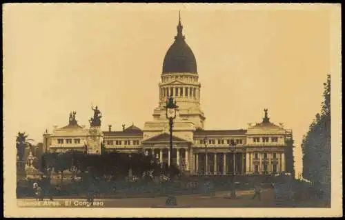 Postcard Buenos Aires El Congreso - Fotokarte 1926  Argentina Argentinien