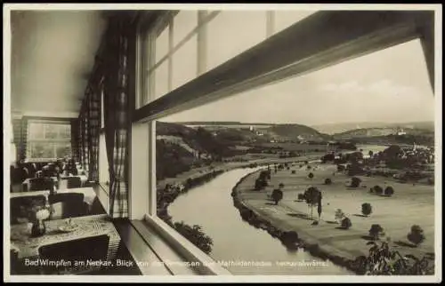 Bad Wimpfen Kurhotel Mathildenbad Terrassen mit unvergleichlicher Aussicht 1936