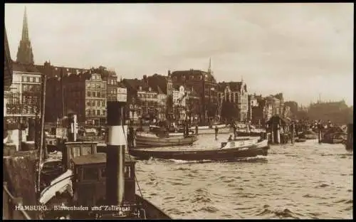 Ansichtskarte Hamburg Binnenhafen und Zollkanal 1928