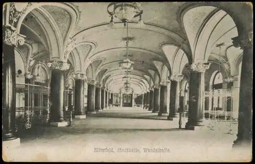 Ansichtskarte Elberfeld-Wuppertal Stadthalle, Wandelhalle. 1917