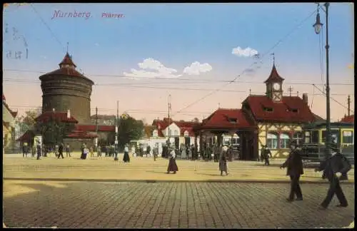 Ansichtskarte Nürnberg Plärrer Straßenbahn 1914