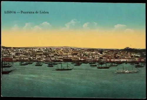 Postcard Lissabon Lisboa Panorama 1916