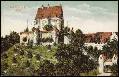 Ansichtskarte Leipheim Schloß - Künstlerkarte 1913