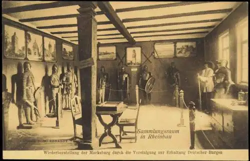 Ansichtskarte Braubach Marksburg Sammlungsraum 1906