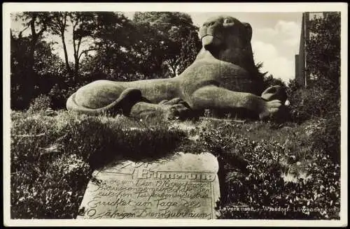 Ansichtskarte Wiesdorf-Leverkusen Löwendenkmal 1936