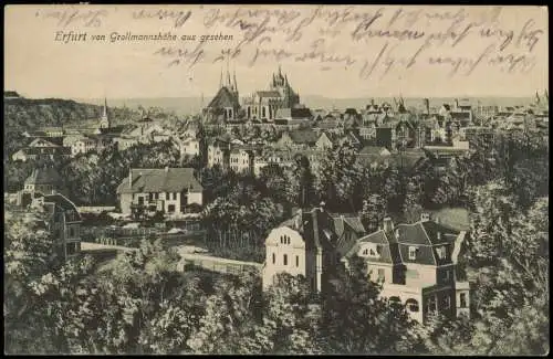 Ansichtskarte Erfurt von Grollmannshöhe aus gesehen 1907