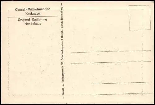 Bad Wilhelmshöhe-Kassel Herkules und Kaskaden Handabzug Original-Radierung 1930