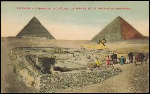 Kairo القاهرة PYRAMIDE DE CHÉOPS, SPHINX ET LE TEMPLE DE CHEFFREN 1900