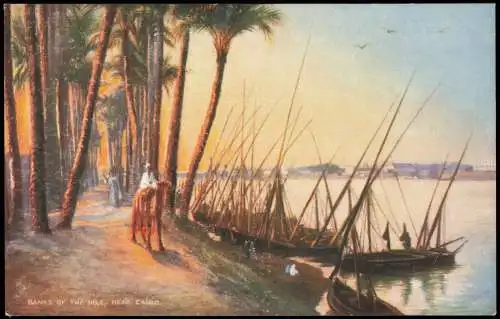 Kairo القاهرة Umland-Ansicht BANKS OF THE NILE NEAR CAIRO 1910