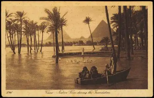 Kairo القاهرة Cairo Native Scene during the Inundation, Pyramiden 1910