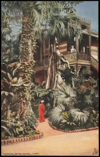 Kairo القاهرة TERRACE HOTEL DU NIL CAIRO (Künstlerkarte) 1910