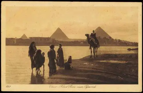 Kairo القاهرة Cairo Flood Time, Naitves Einheimische, Pyramiden 1910