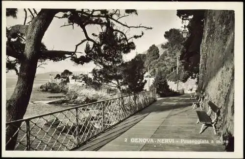 Cartoline Nervi-Genua Genova (Zena) GENOVA-NERVI Passeggiata a mare 1933