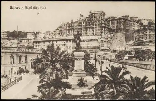 Cartoline Genua Genova (Zena) Partie am Hotel Miramare 1910