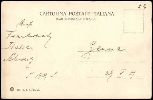 Cartoline Genua Genova (Zena) Mehrbildkarte mit 12 Stadt-Ansichten 1909