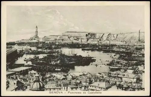 Cartoline Genua Genova (Zena) Panorama da Castelletto 1910