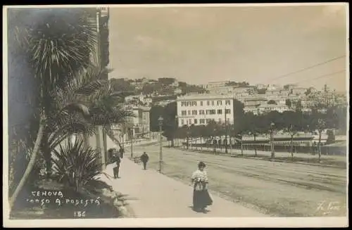 Cartoline Genua Genova (Zena) Straßen Ansicht CORSO A. PODESTA 1920