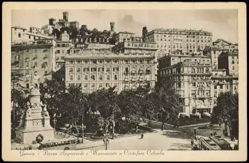 Genua Genova (Zena)  Piazza Acquaverde e Monumento a Cristoforo Colombo 1920