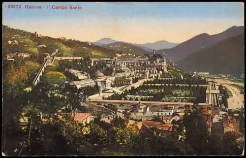 Cartoline Genua Genova (Zena) Stadtteilansicht Genova Il Campo Santo 1910