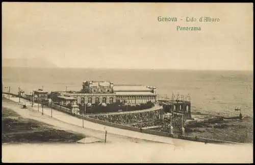 Cartoline Genua Genova (Zena) Panorama-Ansicht Genova Lido d'Albaro 1910