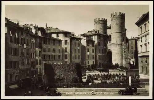 Cartoline Genua Genova (Zena) Stadtteilansicht Casa di C. Colombo 1930