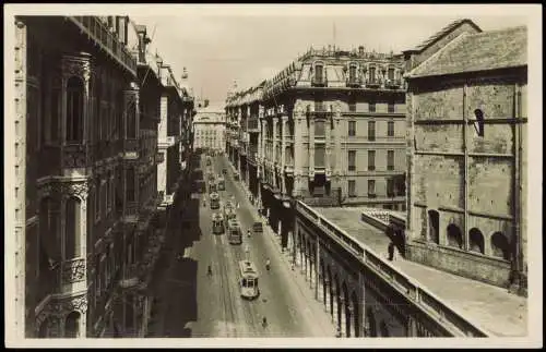 Cartoline Genua Genova (Zena) Straßen-Ansicht Via XX Settembre 1930