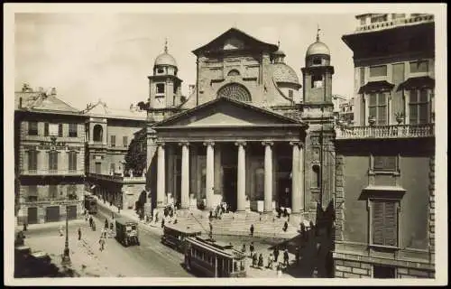 Genua Genova (Zena) Tram Straßenbahn, Chiesa di N. S. Annunziata Kirche 1930